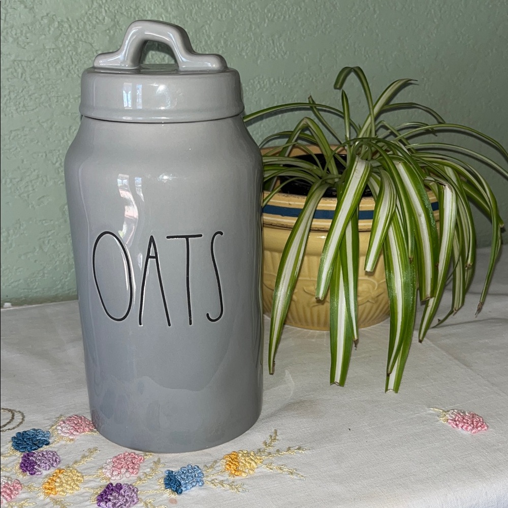 Rae Dunn “OATS” Gray Canister by Magenta – Artisan Collection
